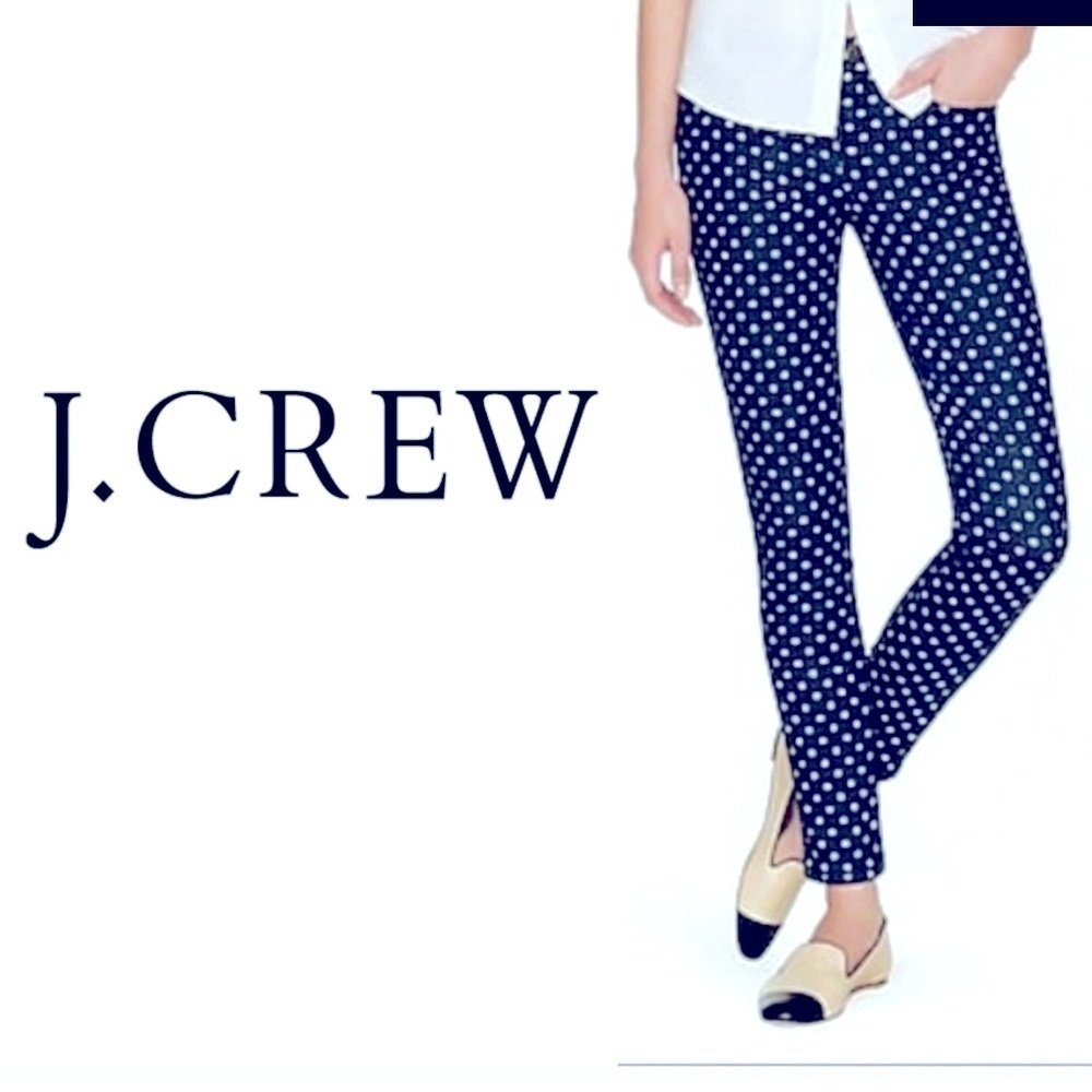 𝅺J. Crew Toothpick Jeans In Polka Dot